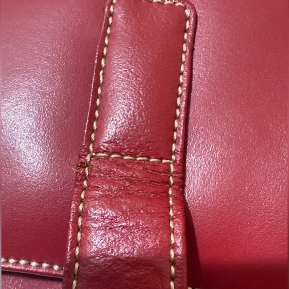 Vintage Wilson’s Leather Red Shoulder Tote Bag Women’s Laptop Bag Multi-Pockets - Picture 10 of 11